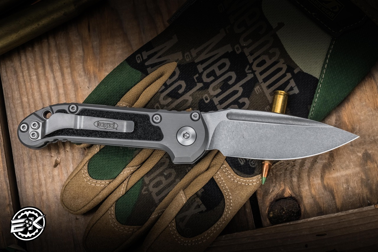 Microtech LUDT Gen III Automatic Folding Knife Natural Gray 3.4
