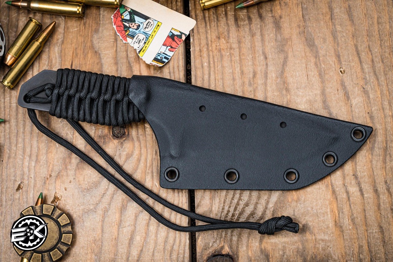 Preowned- Mick Strider Knives EBDB Fixed Blade Black Wrap 4