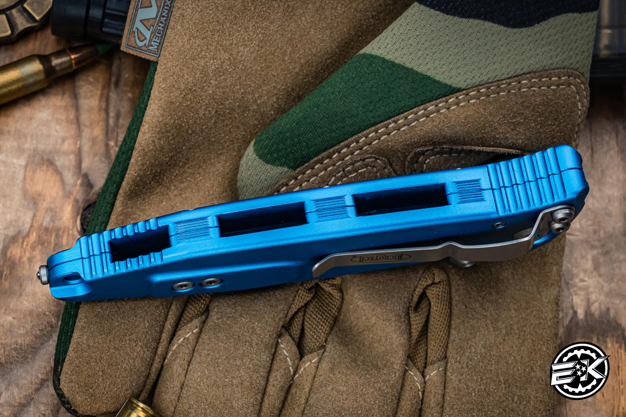 Microtech Socom Elite Blue Manual Fordite Inlay 4