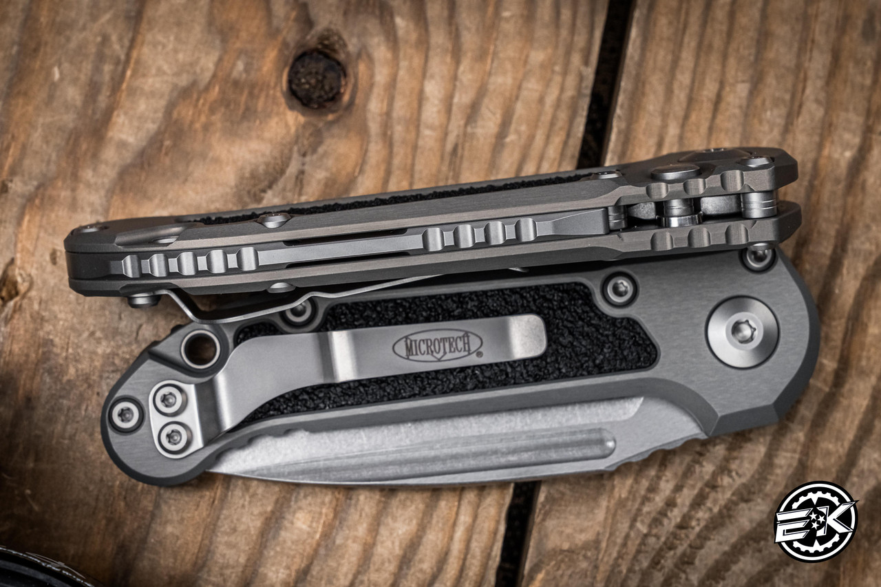 Microtech LUDT Gen III Automatic Folding Knife Natural Clear 3.4