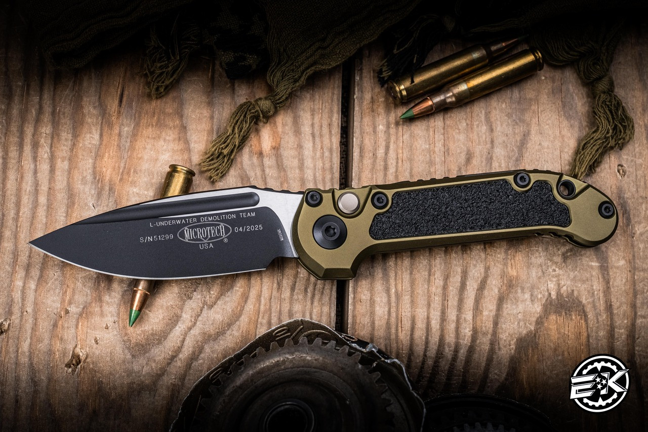 Microtech LUDT Gen III Automatic Folding Knife OD Green 3.4