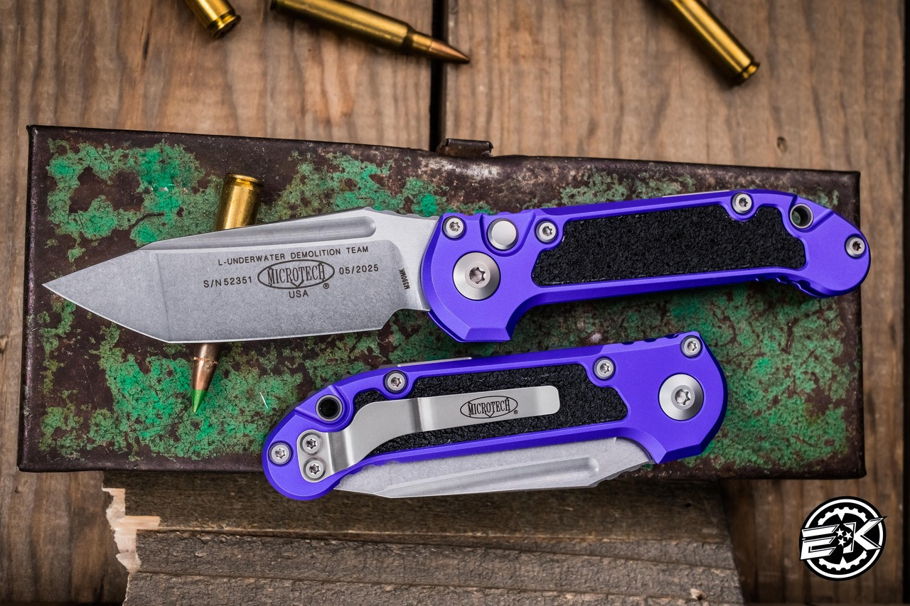 TinyKlash DTK-13 ディープパープル Microtech LUDT Automatic Folding Knife Purple Aluminum 3.4