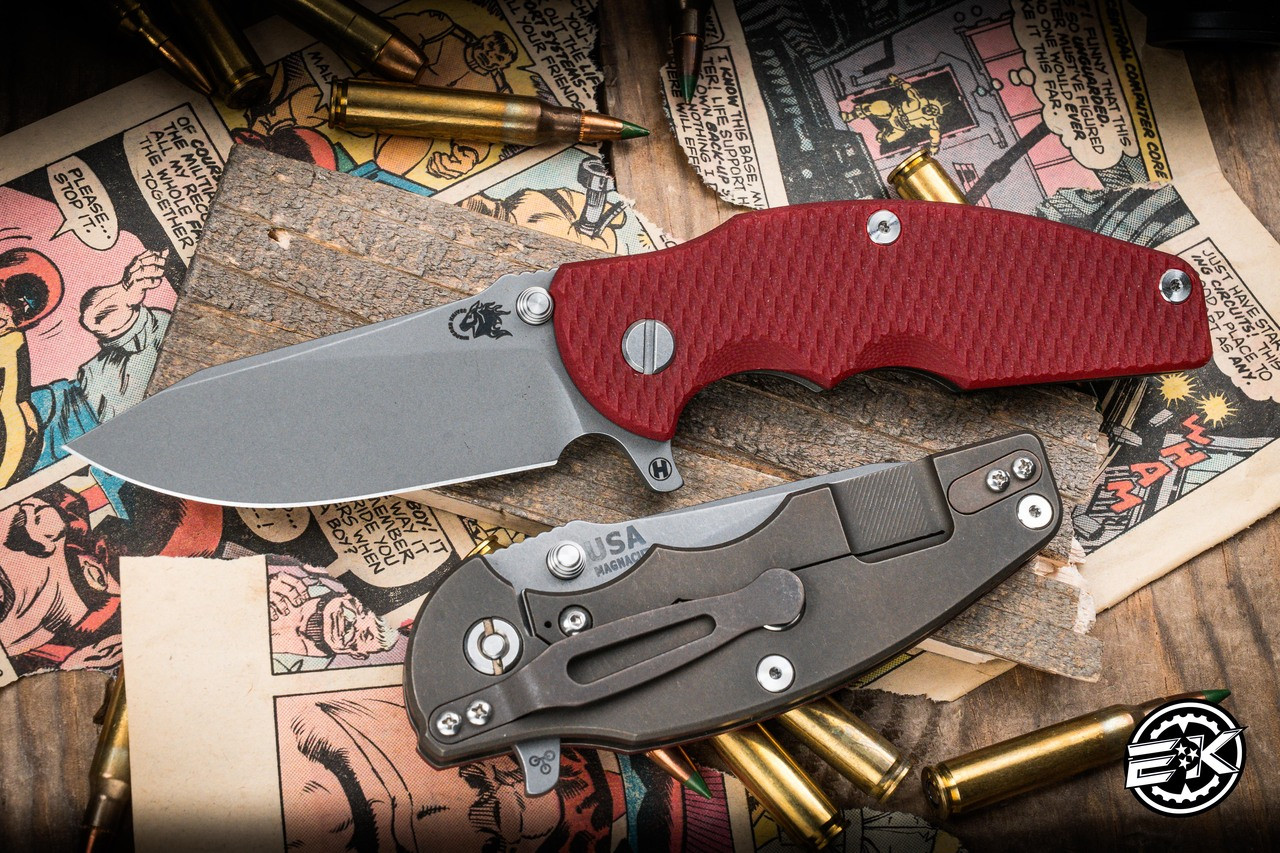 Rick Hinderer Knives Jurassic Hollow Ground Slicer-Battle Bronze