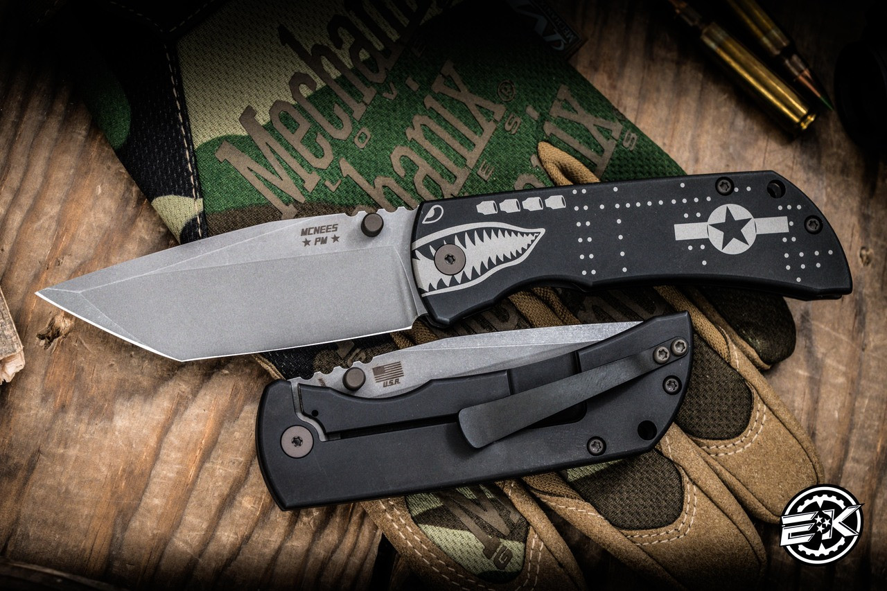 Mcnees Knives MAC2 Black Bronze Tiger Bomber Titanium 3.5