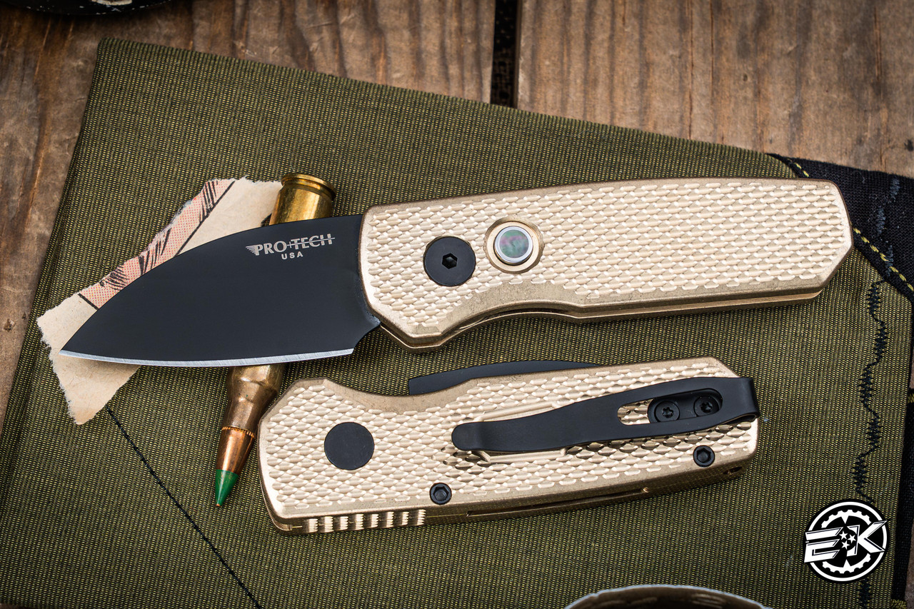 ProTech Runt 5 Automatic Folding Knife Albronze Textured 1.9