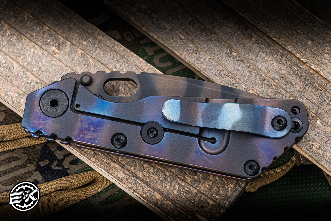 Mick Strider Knives SnG Flame Striped Titanium 3.5