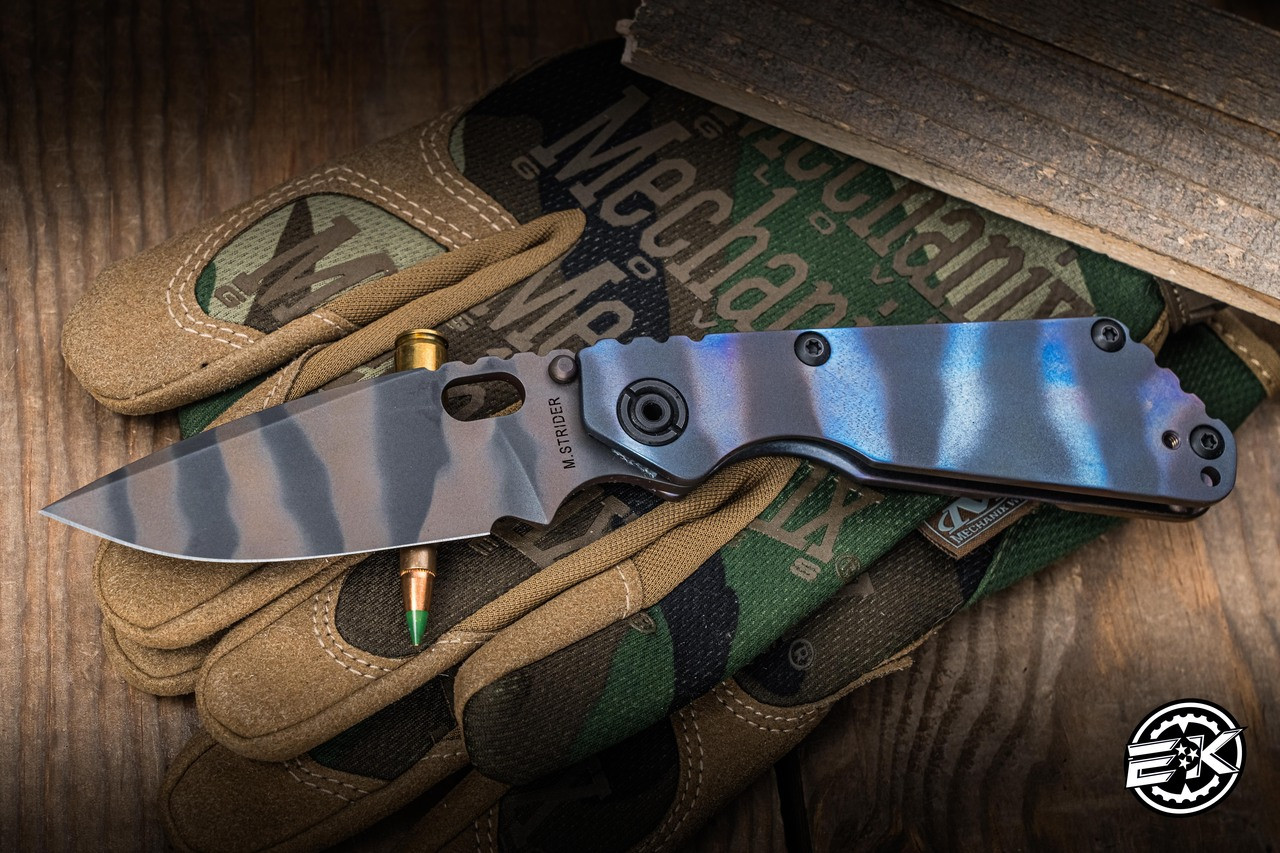 Mick Strider Knives SnG Flame Striped Titanium 3.5