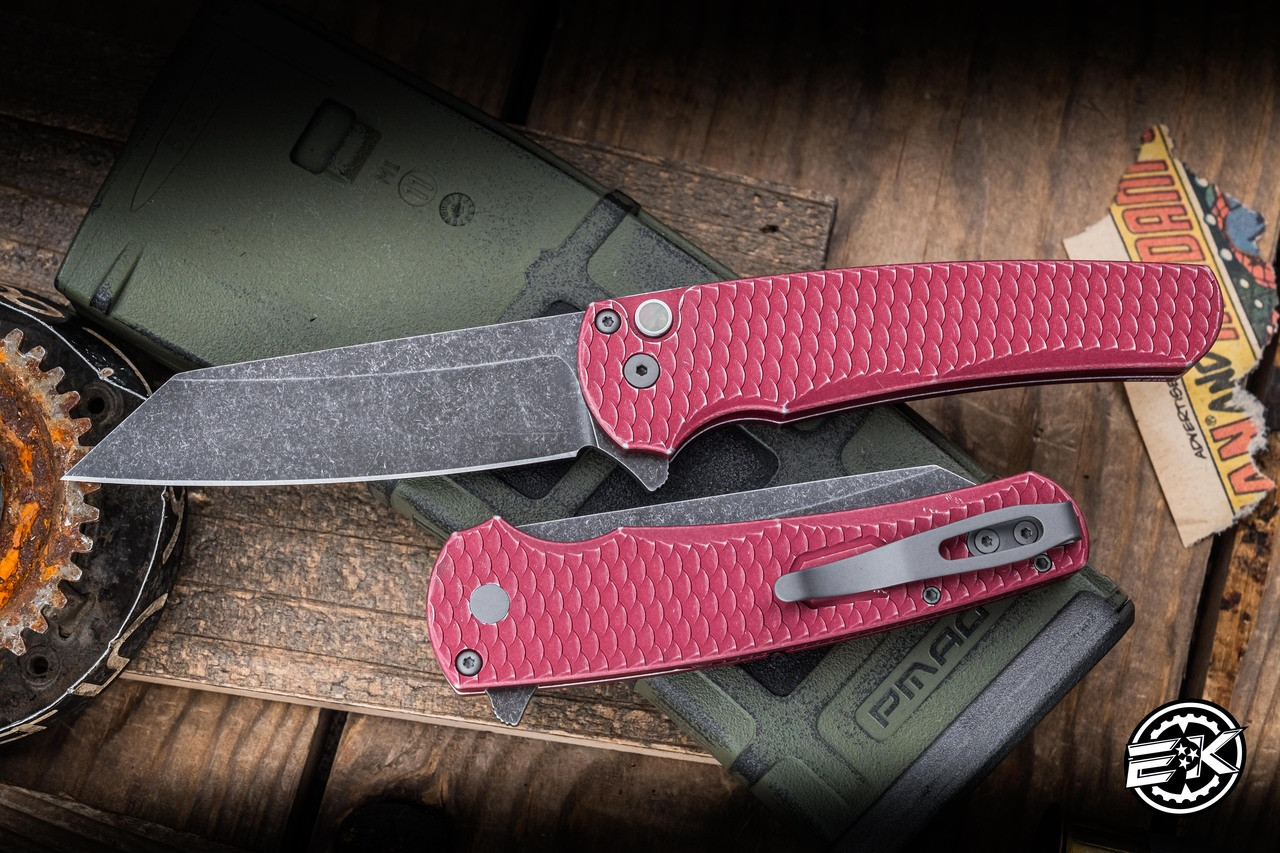 Blade Show Special-Pro-Tech Malibu Flipper Folding Knife Red