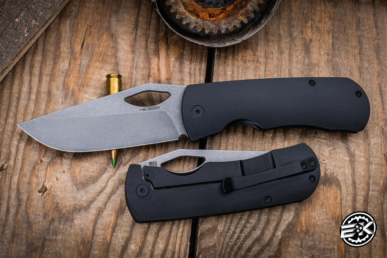 McNees Knives Dixon Folding Knife Black Titanium 3.75