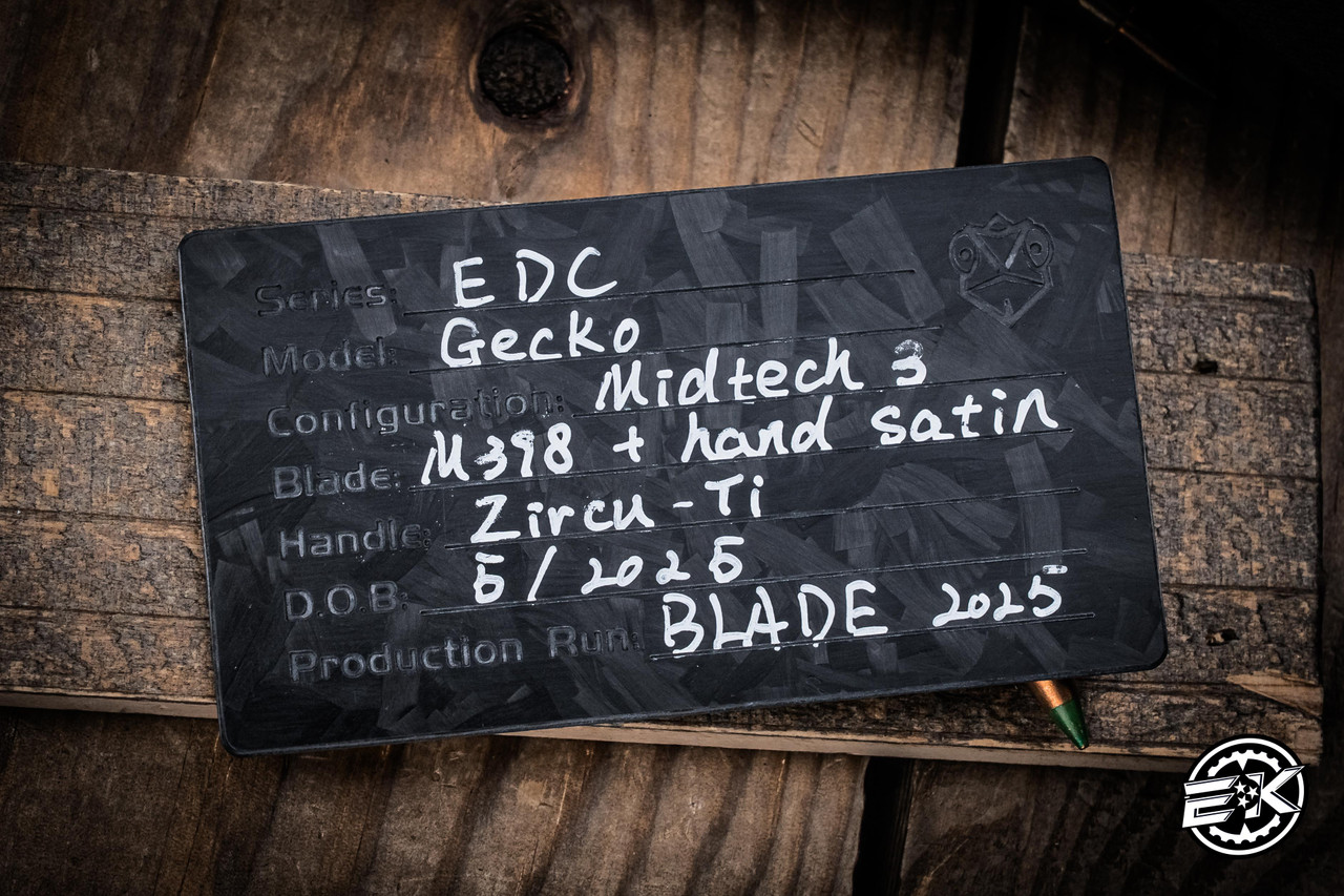 Poikilo Blade Gecko Midtech 3 Flipper Knife ZircuTi 3.25