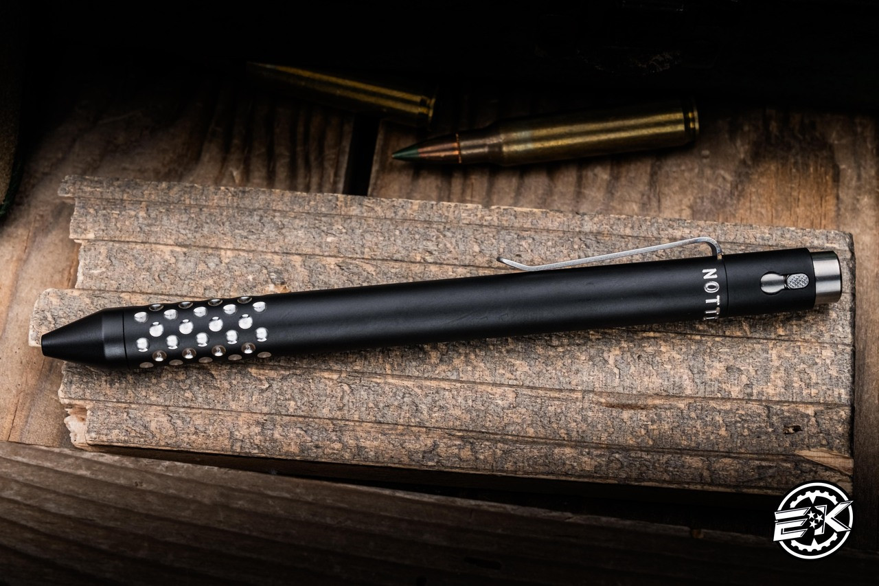 Nottingham Tactical Tibutton Titanium Pen Black Cerakote Reverse