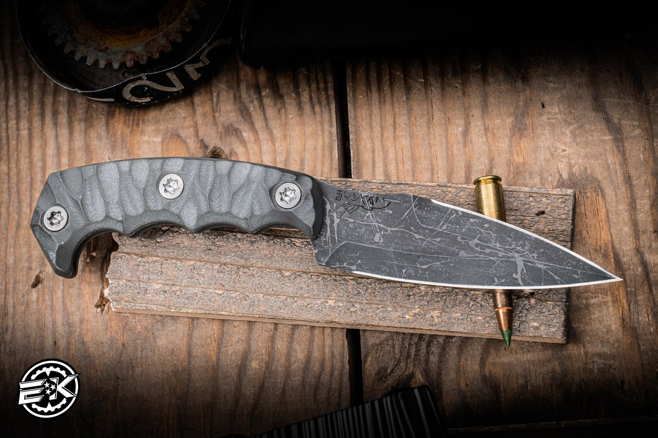 Preowned-Half Face Blades Humint Gray G10 4" Acidwash
