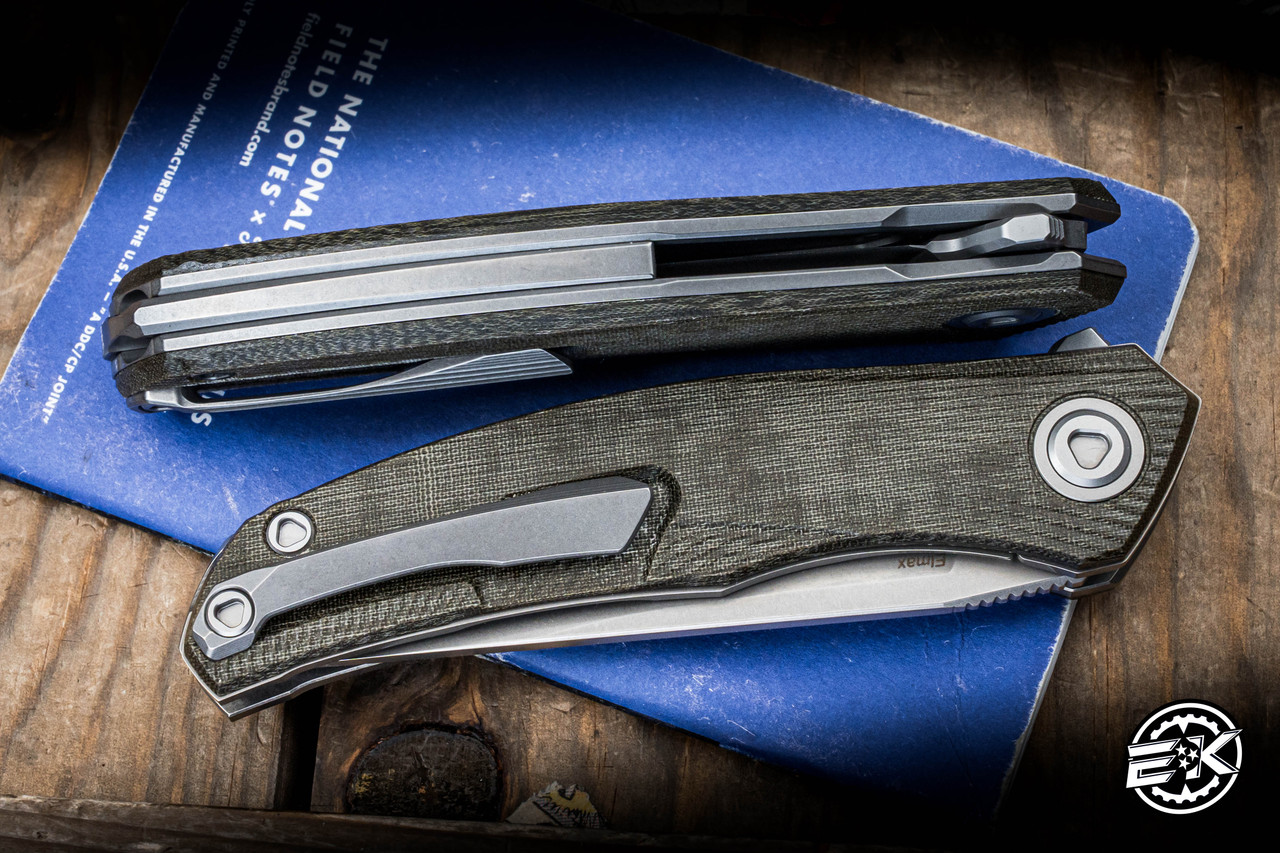 Shirogorov Knives Q95 Ursus Linerlock Knife Green Micarta 3.75