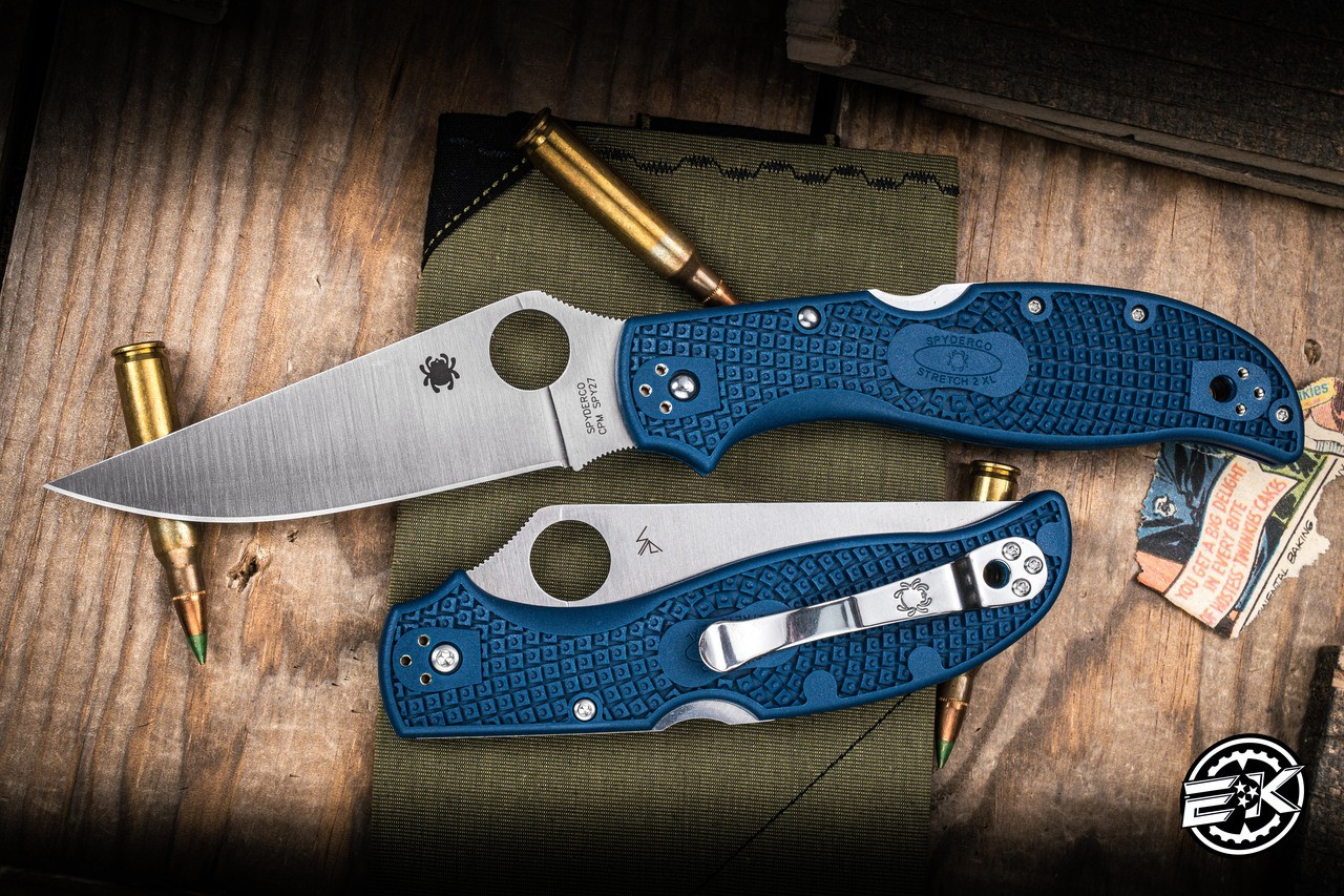Spyderco Stretch 2 XL Lightweight Folding Knife Cobalt Blue FRN