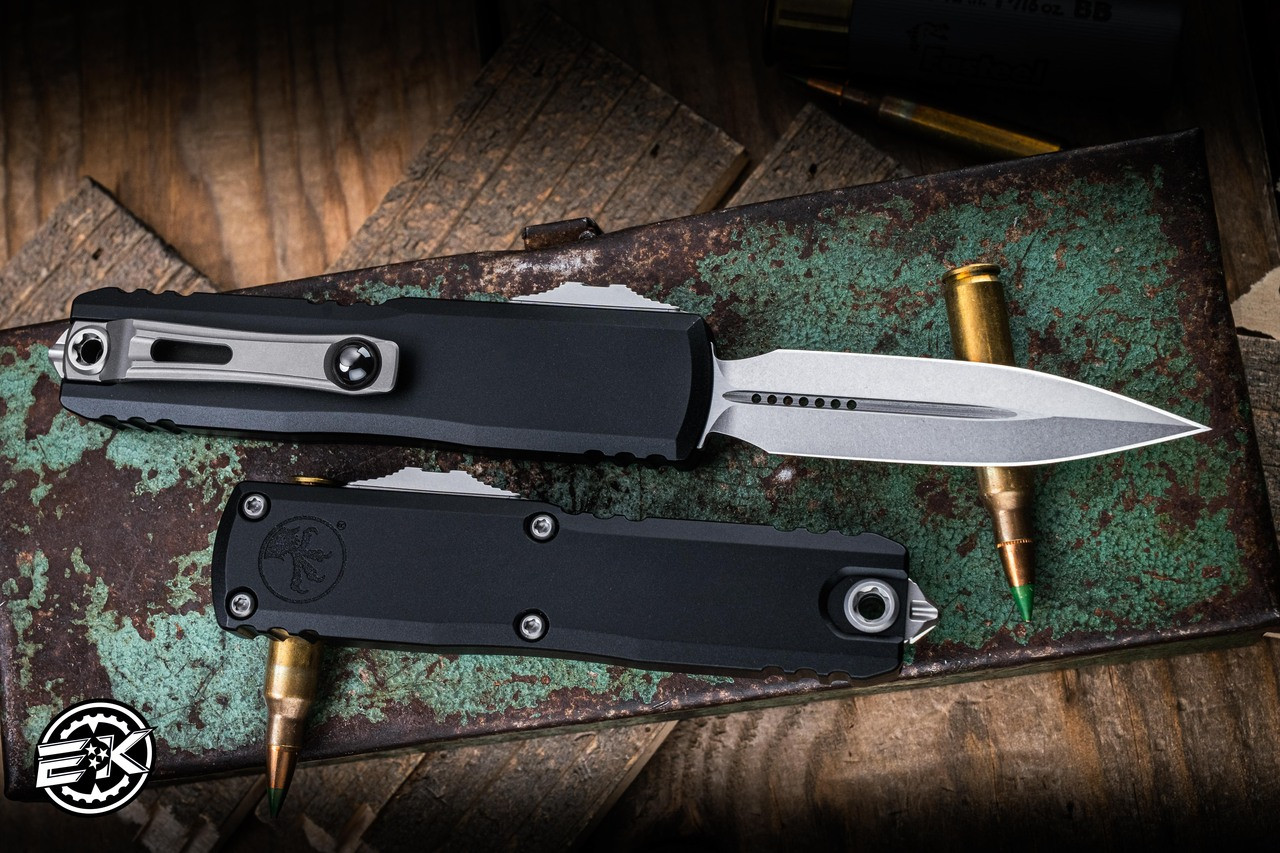 Microtech UTX-85 Gen III OTF Automatic Knife Black Aluminum 3.1" Dagger ...