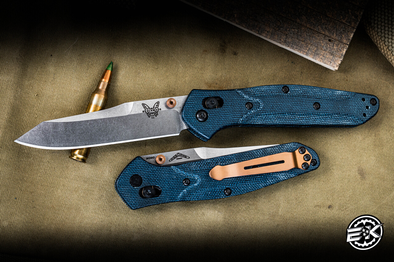 Benchmade Osborne Folding Knife Blue Denim Micarta/Copper PVD 3.4