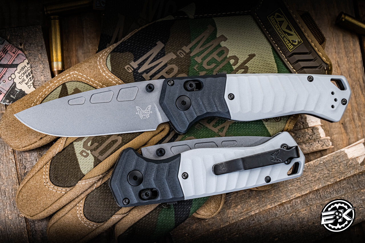 Benchmade PSK Assist Folding Knife Gray Grivory 3.4