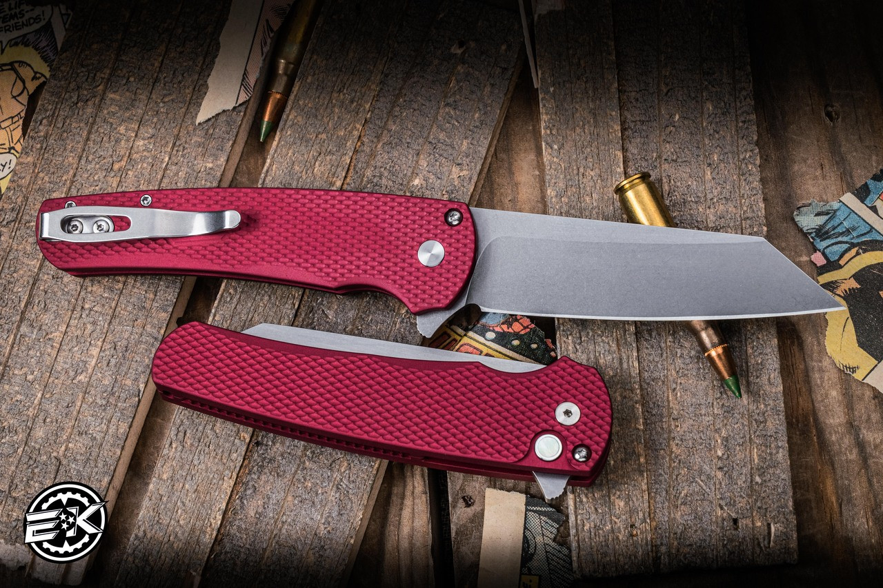 Pro-Tech Malibu Flipper Textured Red Aluminum 3.5