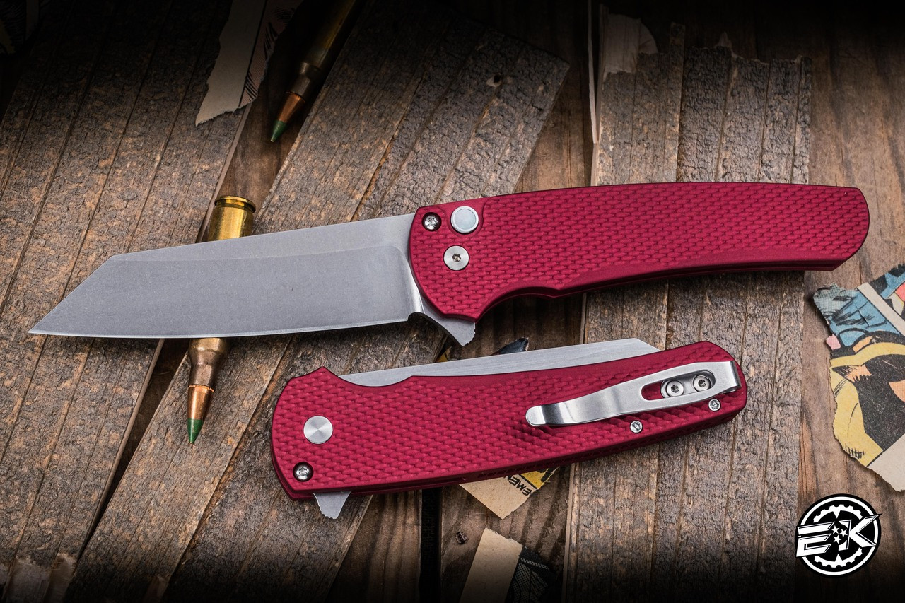 Pro-Tech Malibu Flipper Textured Red Aluminum 3.5