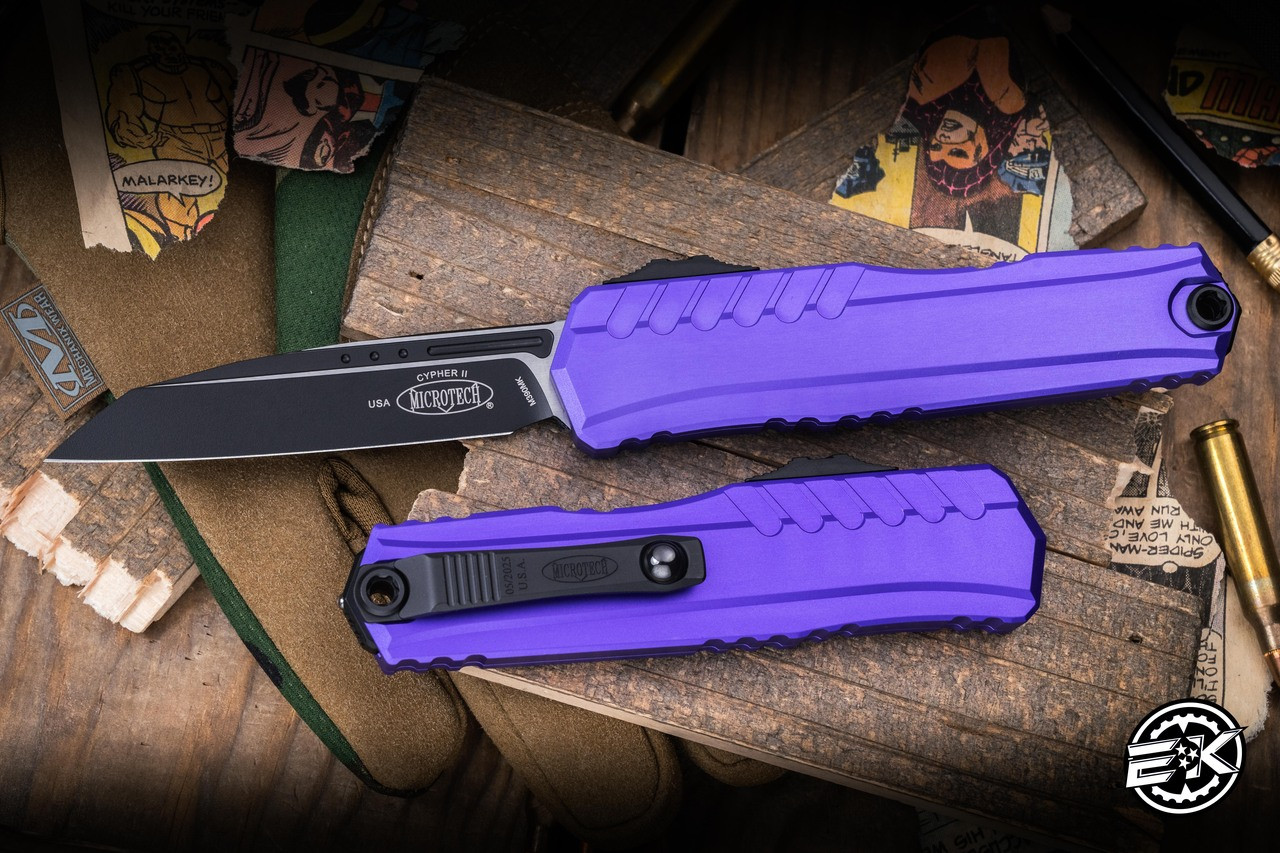 Microtech Cypher II Purple OTF Automatic Knife 3.5