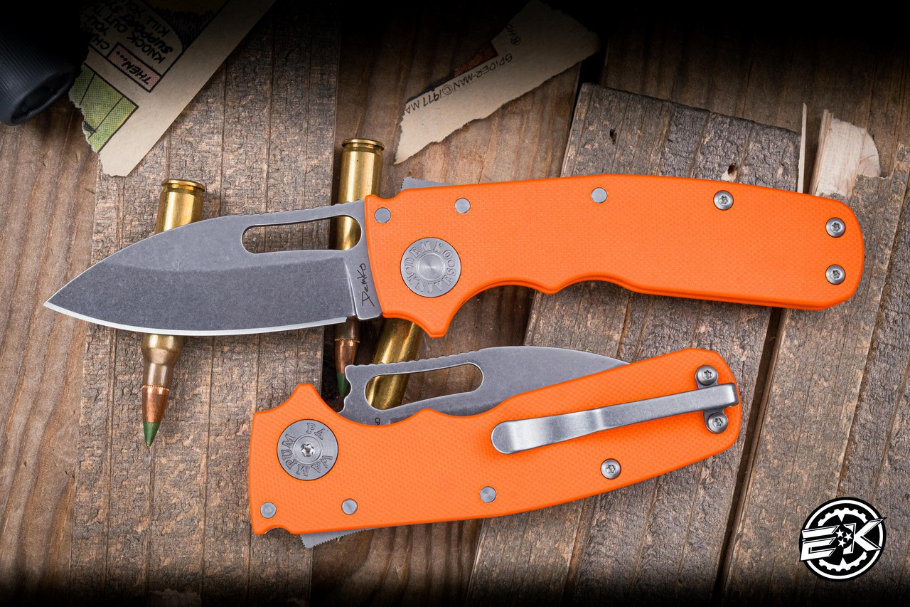 Demko Knives Shark Cub Folding Knife Orange G10 2.75