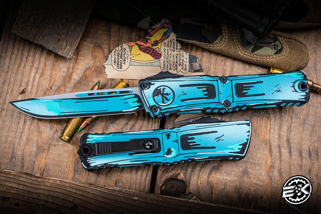 Microtech Combat Troodon Gen III OTF Automatic Knife Turquoise