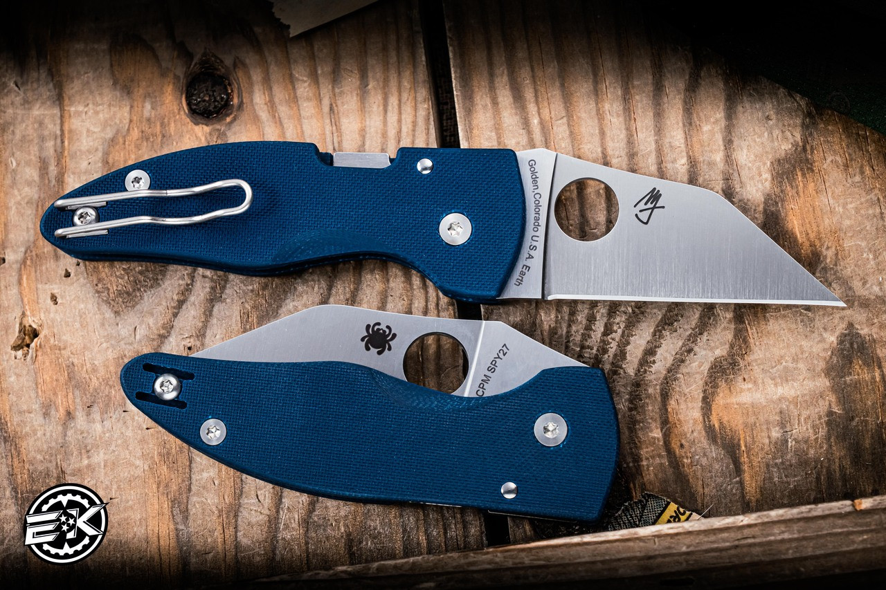 Spyderco MicroJimbo Compression Folding Knife Cobalt Blue G-10