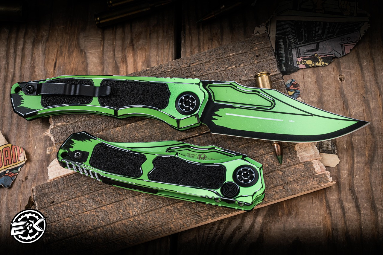 Heretic Knives Wraith V4 Automatic Cell-Shaded Toxic Green 4
