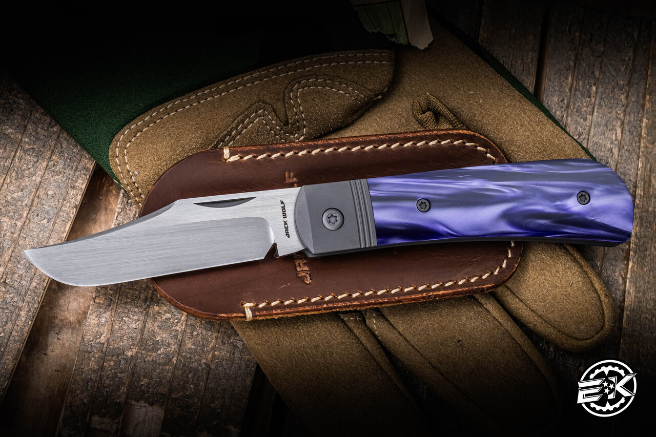 Lanificio di Tollegno 3ピース　ダークパープル Jack Wolf Knives Benny's Clip Slipjoint Cosmic Purple 3