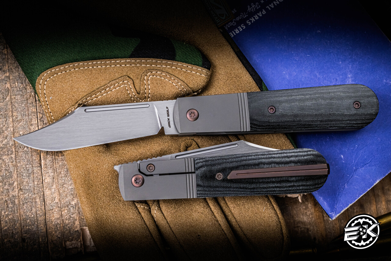 Jack Wolf Knives Primo Jack Folding Knife Black Micarta 3.26