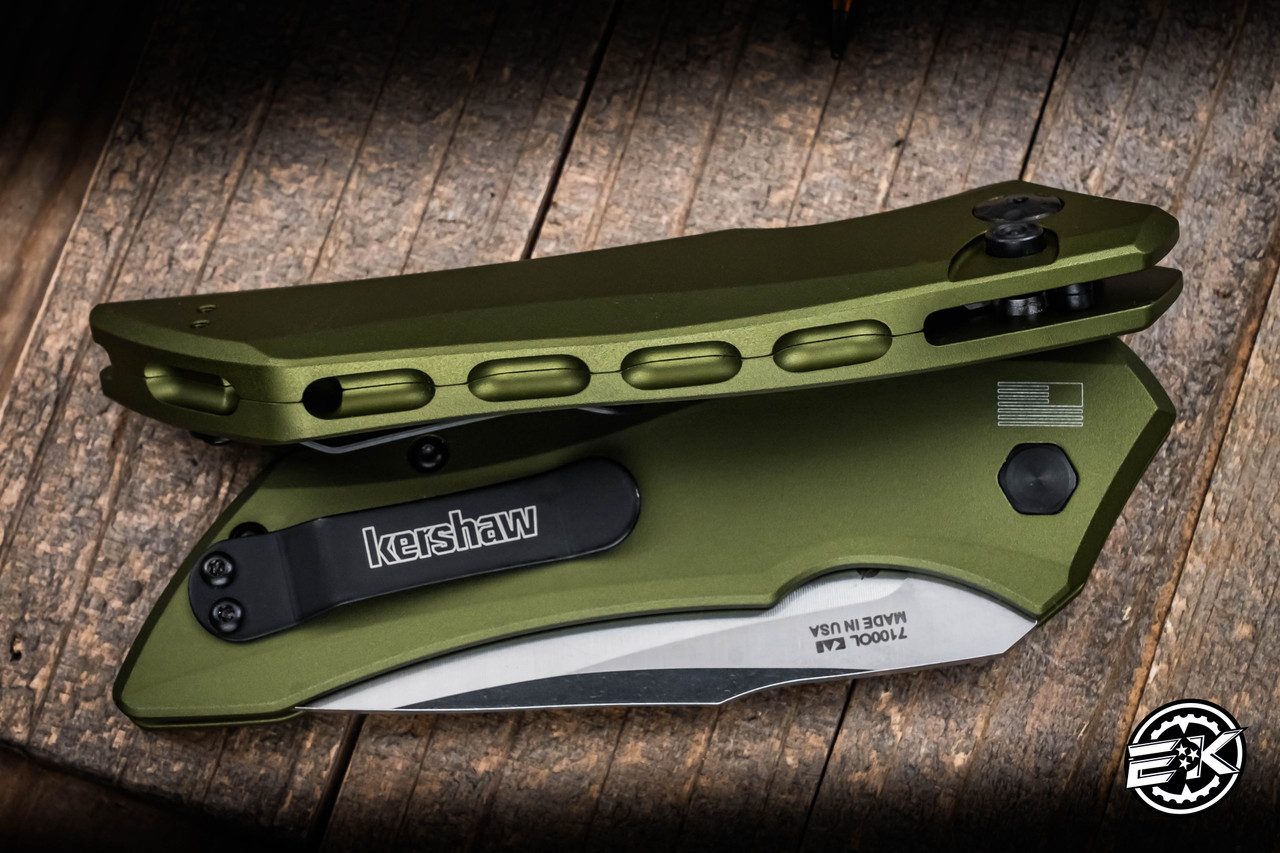 Kershaw Launch 1 Automatic Folding Knife Olive Green 3.4
