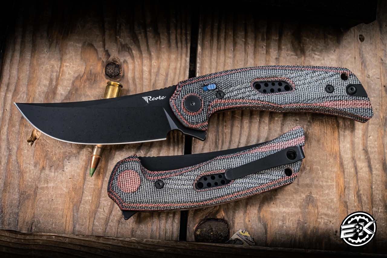ナイトホーク リミテッド Reate PL7 Pivot Lock Folding Knife Red-Black Micarta 3.5