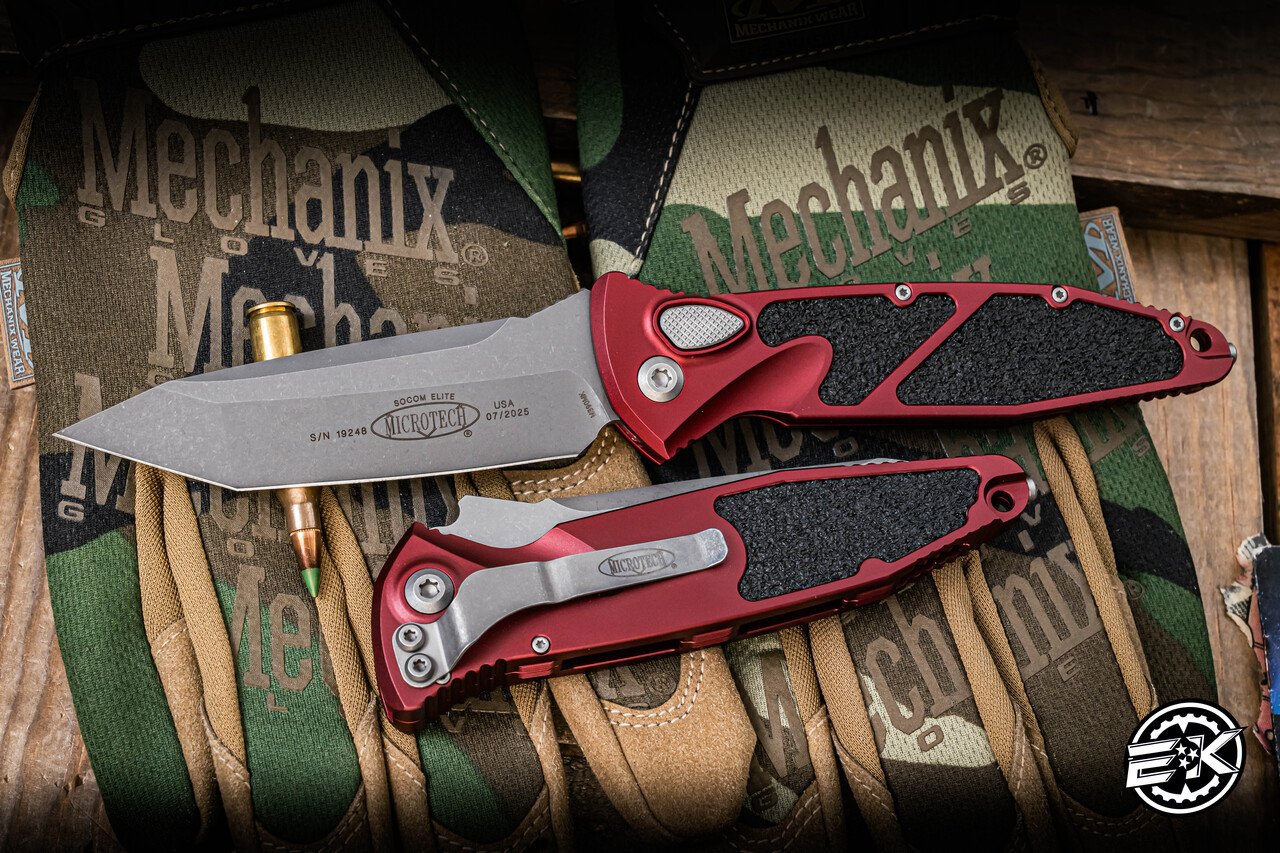 Microtech Socom Elite Auto Folding Knife Merlot Red 4