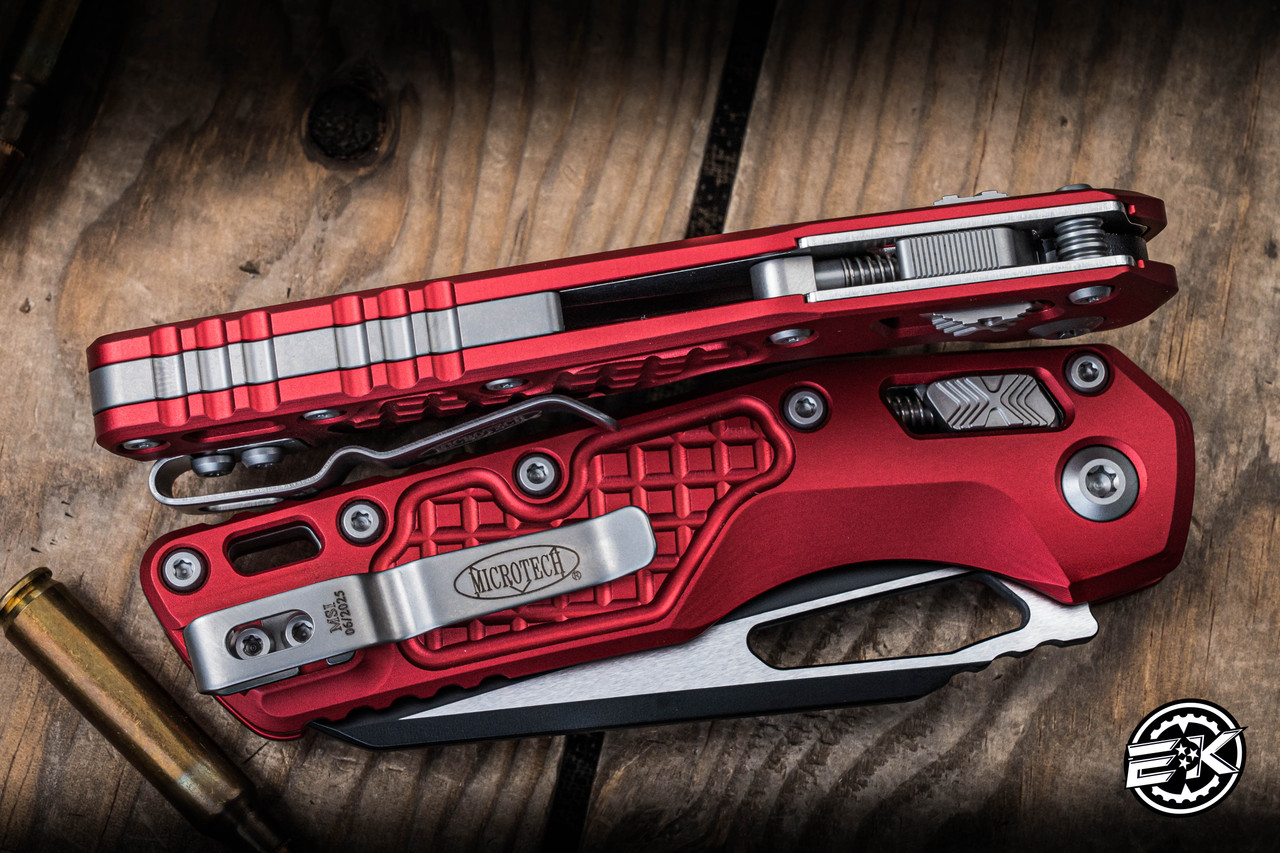 Microtech MSI Ram-LOK Manual Folder Red Frag Aluminum 3.75