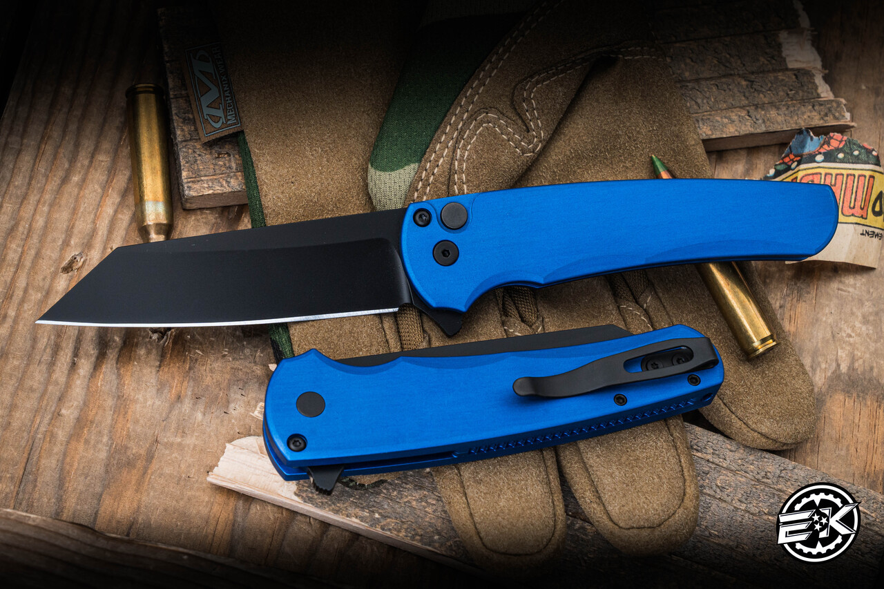 ProTech Malibu Flipper Knife Blue Aluminum 3.25
