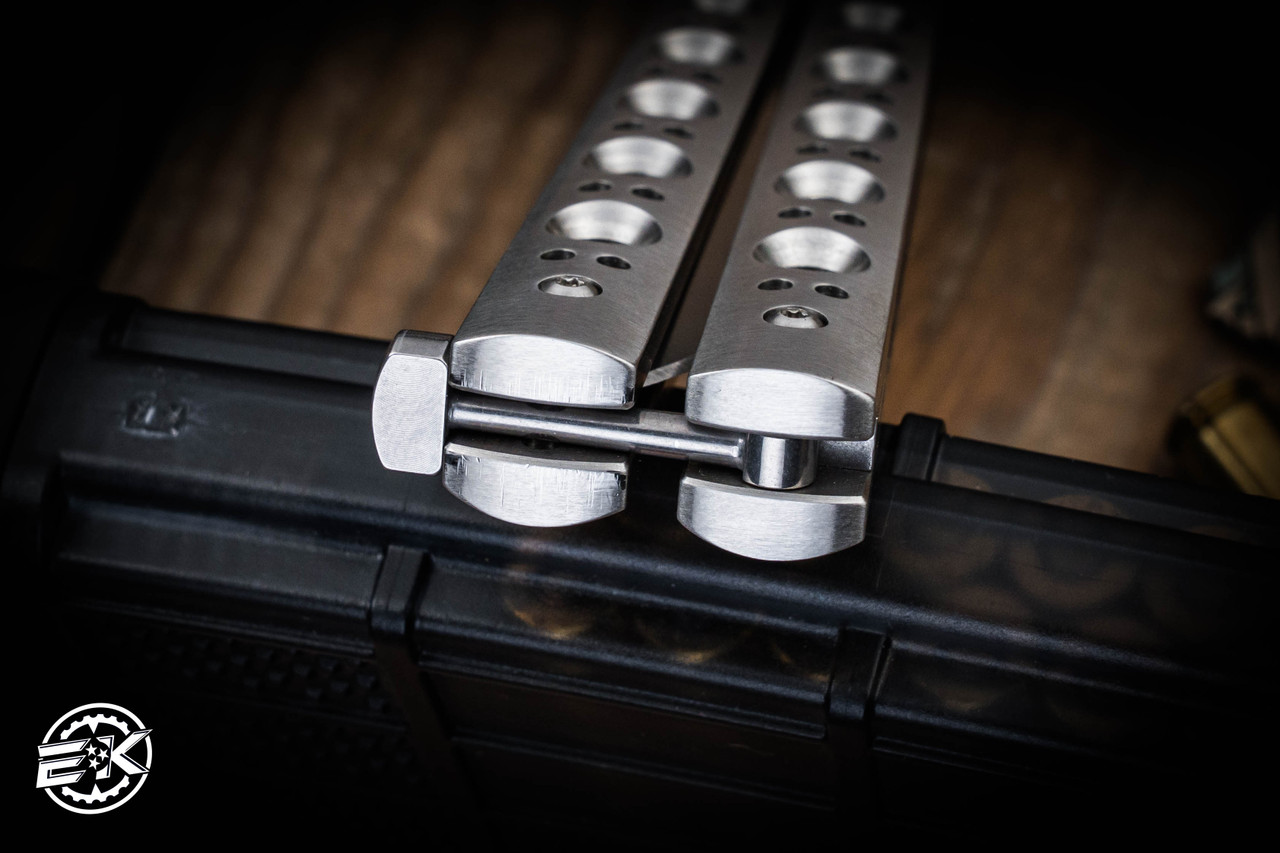 Preowned-Benchmade 62 Balisong, Stainless Steel Handles T-Latch