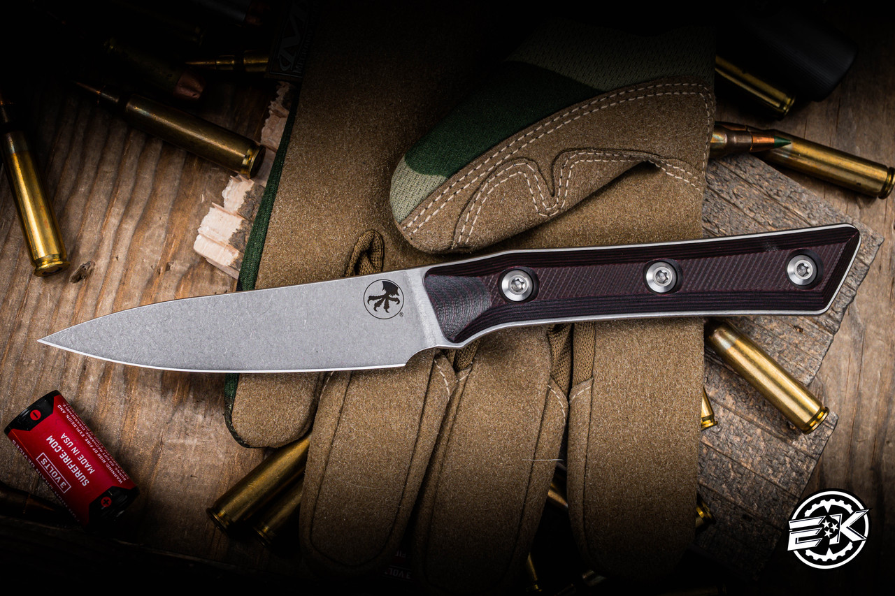 Microtech Paring Fixed Blade Knife Black Cherry G10 3.5