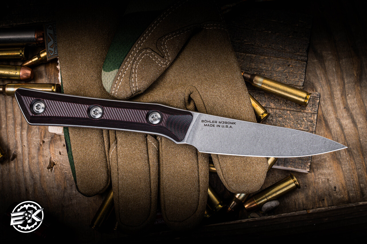 Microtech Paring Fixed Blade Knife Black Cherry G10 3.5