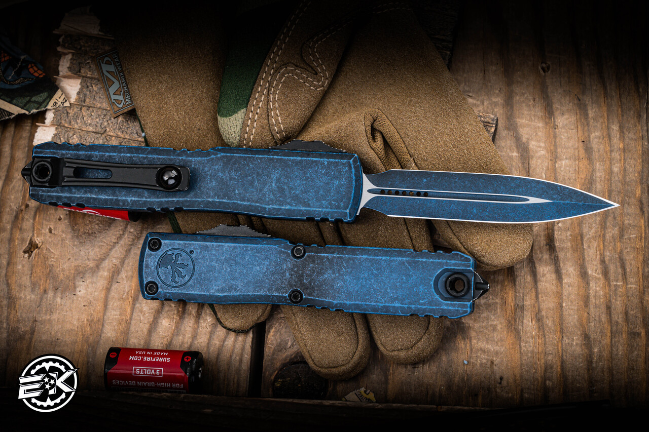 Microtech Ultratech Gen III ZBP OTF Automatic Knife Weathered Blue