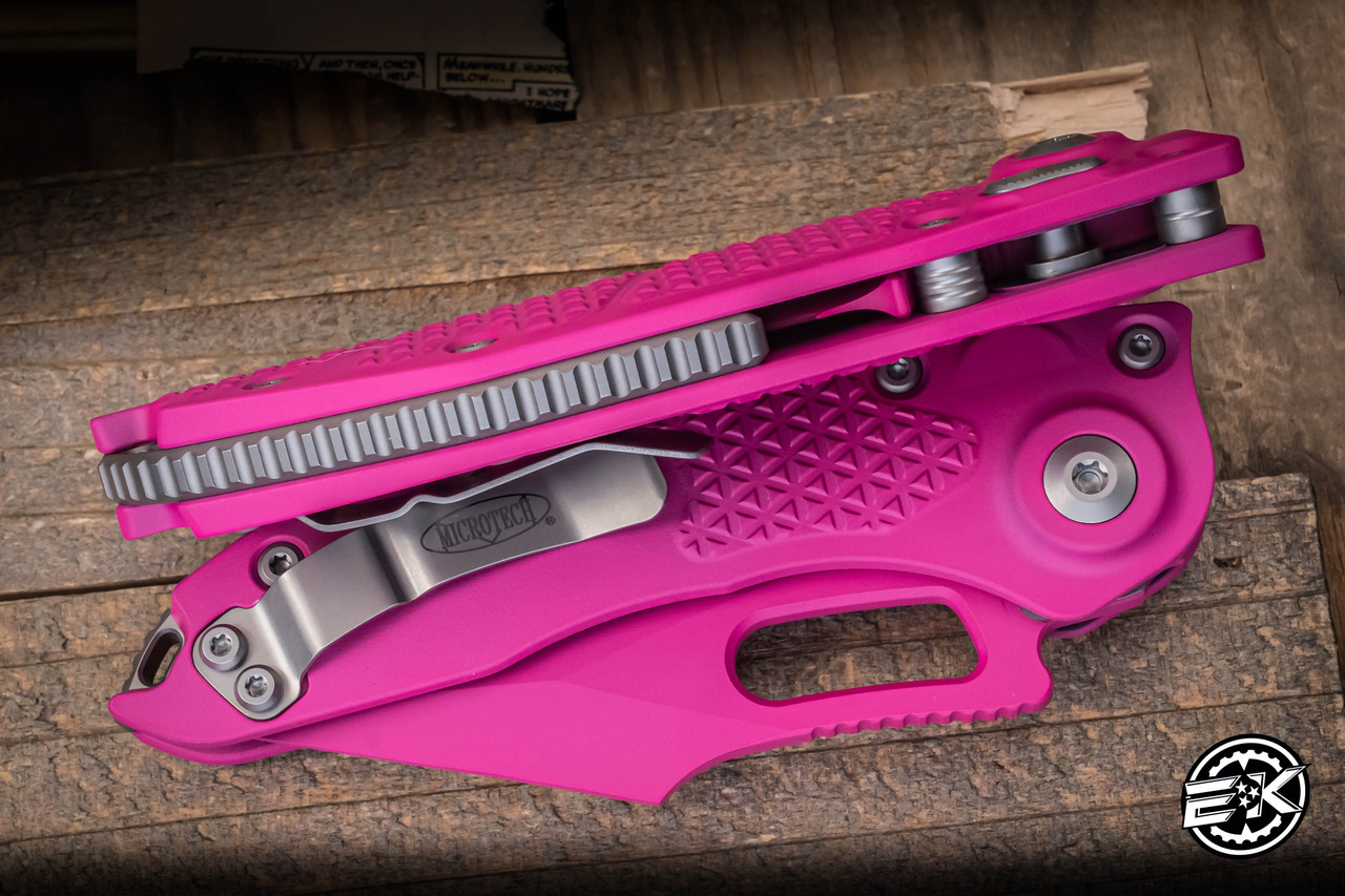Microtech Stitch Automatic Folding Knife Pink Cerakote 3.75