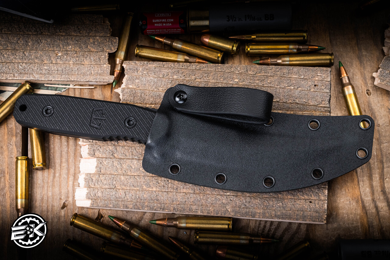 Blackside Customs Cat-5 Fixed Blade Knife Black G10 4.8