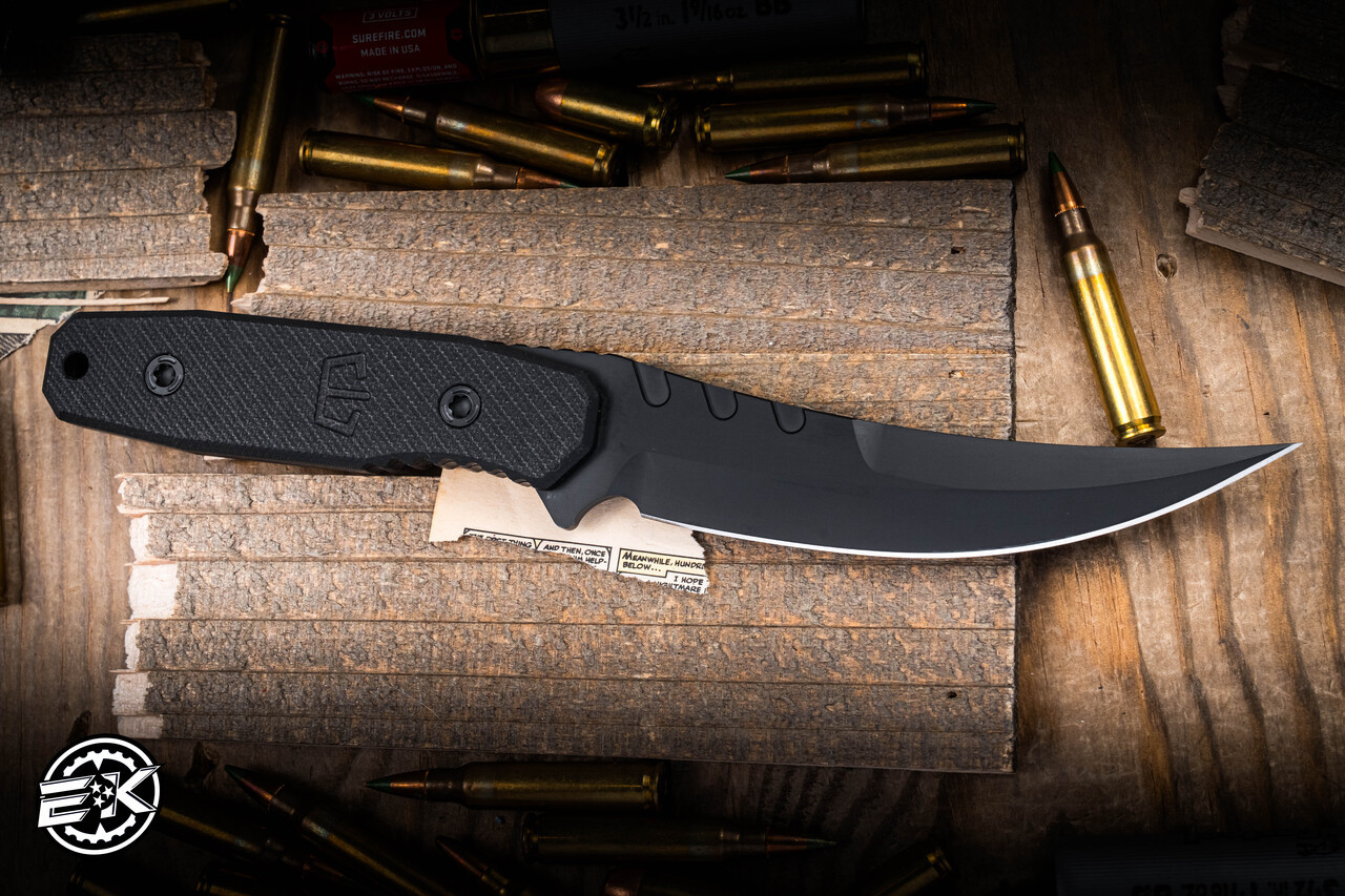 Blackside Customs Cat-5 Fixed Blade Knife Black G10 4.8