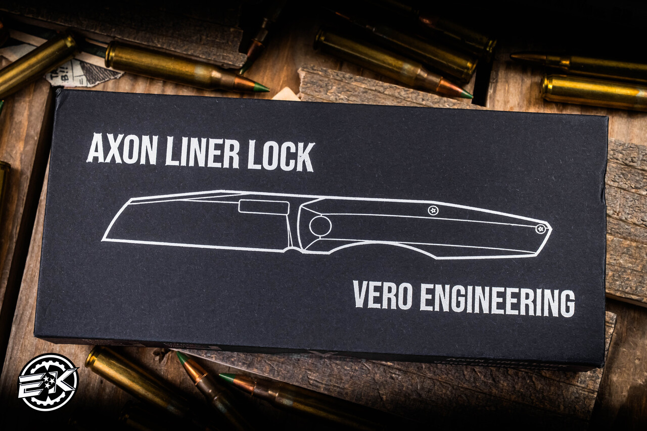 Preowned- Vero Engineering Axon Liner Lock Folding Knife Titanium ...