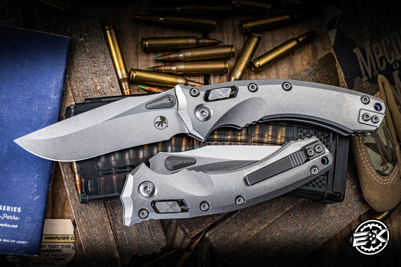 Microtech Amphibian Ram-LOK Folding Knife Titanium x Purple