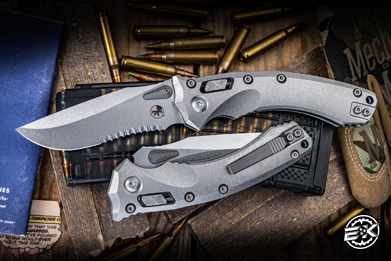 Microtech Amphibian Ram-LOK Folding Knife Titanium x Purple