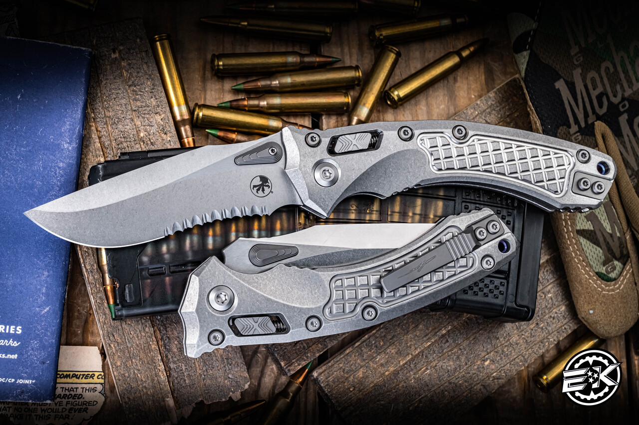 Microtech Amphibian Ram-LOK Folding Knife Frag Titanium x Purple