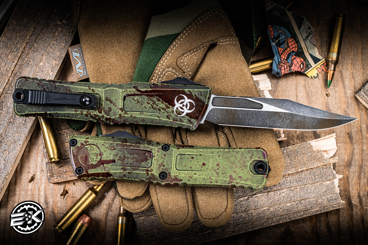 Pygmalion robinヘッド Microtech Combat Troodon Gen III OTF Automatic Outbreak 4