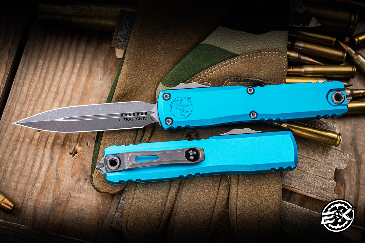 TECH テック MY02 新品 ブルーアルマイト Microtech Ultratech Gen IV OTF Automatic Knife Turquoise 3.5