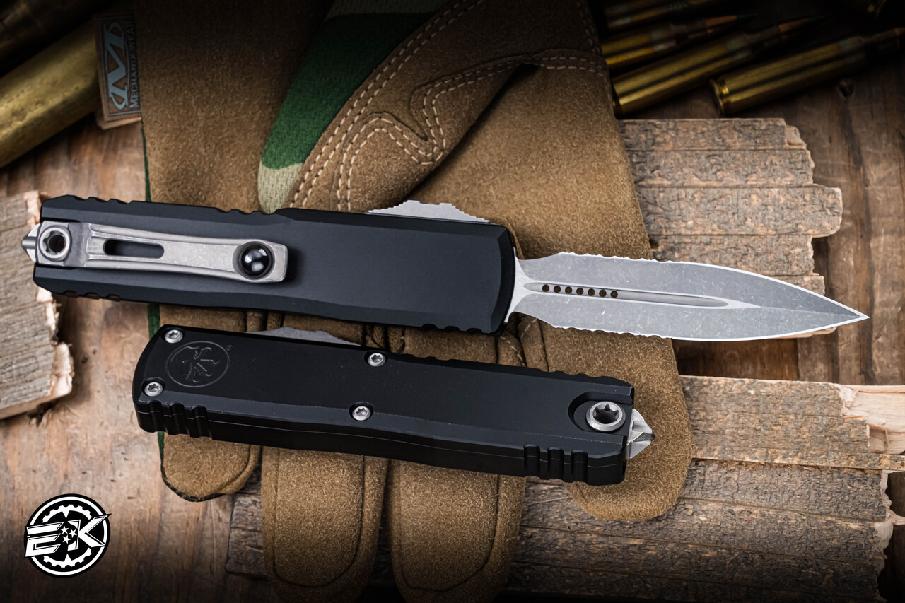 Microtech UTX-85 Gen IV OTF Automatic Knife Black 3" M390 Dagger ...