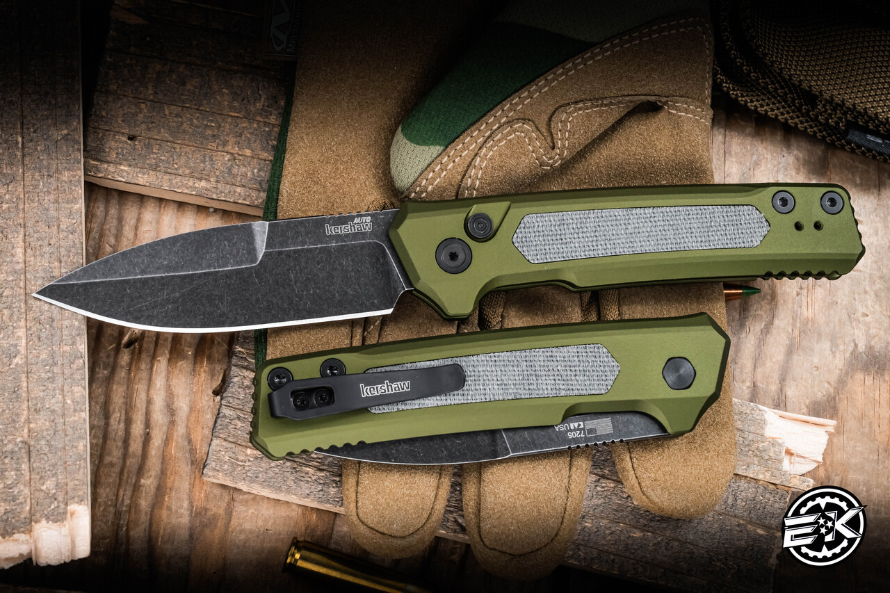 Kershaw Launch 22 Automatic Folding Knife OD Green Aluminum